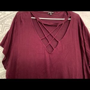 Charlotte Russe Tops - Maroon Cut Out Top Charlotte Russe Tops - Maroon Cut Out Top